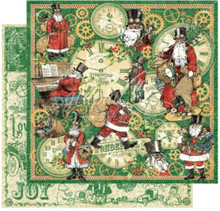 Graphic 45- Christmas Time 12x12 paper- 2 pk- Here Comes Santa Clause