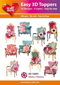 Hearty Crafts- Easy 3D Toppers Chairs/Flowers- 10 designs