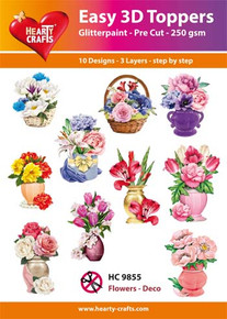 Hearty Crafts- Easy 3D Toppers Flowers- Deco- 10 designs