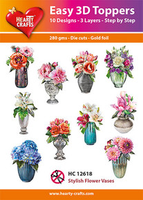 Hearty Crafts- Easy 3D Toppers Stylish Flower Vases- 10 designs
