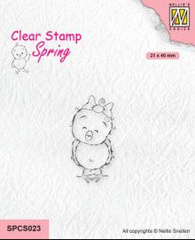 Nellie's Choice Clear Stamps Spring- Chickies: Happy
