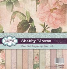 Creative Expressions Sam Poole-Shabby Blooms-Paper Pad, Multi Coloured, 8 x 8 inch