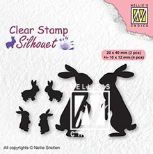 Nellie's Choice- Silhouette Clear Stamps- Rabbits