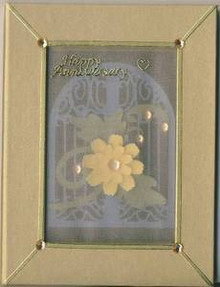 Framed Silk Window Greeting Card GOLD NOTE