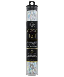 Deco Foil for Paper & Fabric - 5 Transfer Sheets - by Thermoweb- Silver Shattered Glass