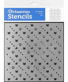 PA Essentials Stencils - Cat Pattern 6x6 1pc
