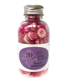 Buttons Galore Scrapbook Embellishment Bottle- Rose all Day