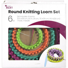 Cousin DIY Round Knitting Loom Set- 4 Looms, 1 Hook, & 1 Needle