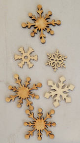 6 Wooden Snowflakes