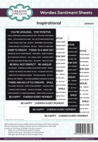 Creative Expressions A5 Wordies Sentiment Sheets- Inspirational