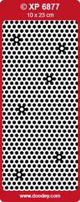 Doodey Polka Dots Stickers- Holographic Red