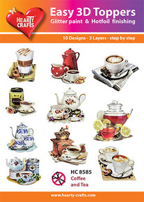 Hearty Crafts- Easy 3D Toppers Coffee and Tea- 10 designs