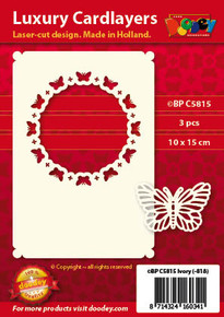 Luxury Cardlayers 3pc A6 Circle Butterflies Ivory 10x15cm Laser-Cut Card
