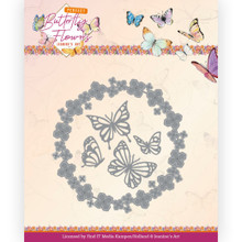 Find It Trading- Jeanine's Art- Butterfly Flowers- Butterfly Wreath Cutting Die JAD10152