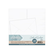 FIT- Card Deco Essentials 50 White Cards (240 gsm) and 50 White Envelopes (120 gsm)- A6