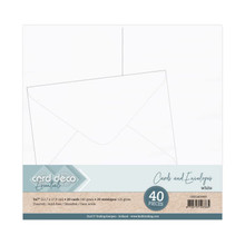 FIT- Card Deco Essentials 20 White Cards (240 gsm) and 20 White Envelopes (120 gsm)- 5"x7"