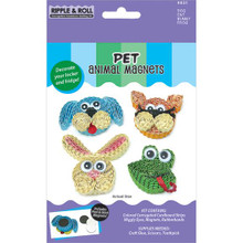 Quilled Creations Ripple & Roll Pet Animal Magnets Quilling Kit