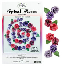 Quilled Creations Spiral Roses 10 Die-Cut Sheets Roses and Leaves- Burgundy-Red-Purples