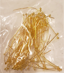 Light Duty Ball Head Pins for Making Bow Pins - Gold - Approx 50 pieces per Pack