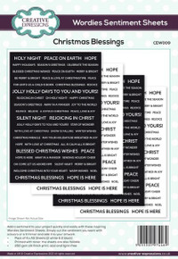 Creative Expressions A5 Wordies Sentiment Sheets- Christmas Blessings