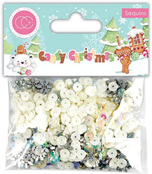 Craft Consortium Candy Christmas Sequins-Snowflakes -CCSQN010