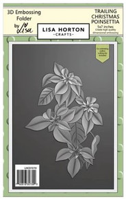 Lisa Horton Crafts- 3D Embossing Folder & 1 outline Die by Lisa- 5"x7"- Trailing Christmas Poinsettia