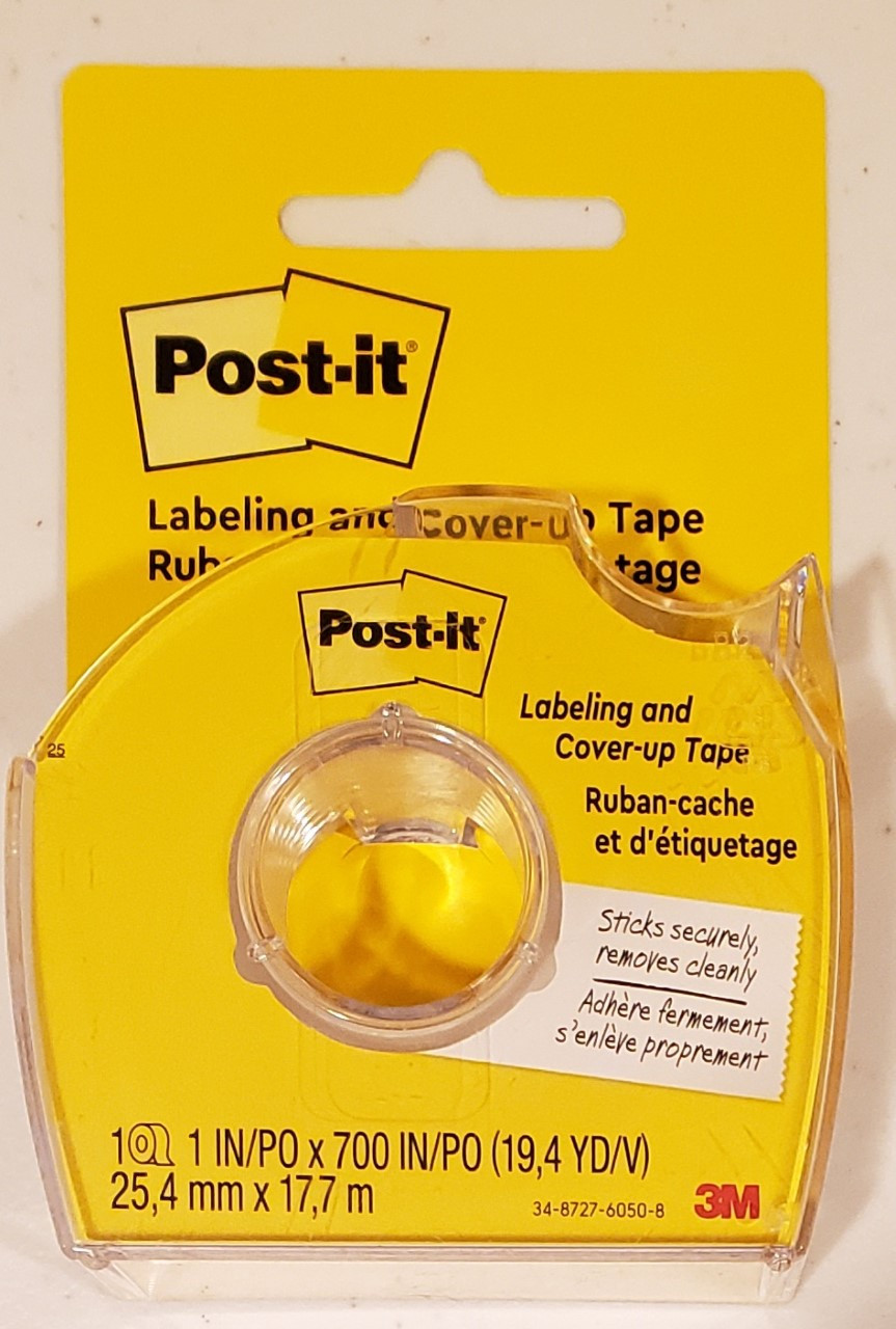 Post-it Labeling & Cover-Up Tape - 1/6 Inch X 700 Inches, White Removable Tape