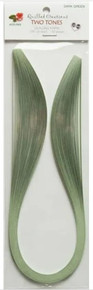 Quilled Creations 1/8" Two Tone Quilling Paper - 50 Pieces- Dark Green