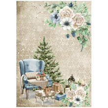 Stamperia A4 Decoupage Rice Paper - Cosy Winter- Chair