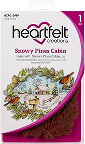 Heartfelt Creations Rubber Cling Stamp Set, Snowy Pines Cabin