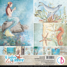 Ciao Bella 8"x 8" Paper Pad- 12 Double-sided papers- Underwater Love