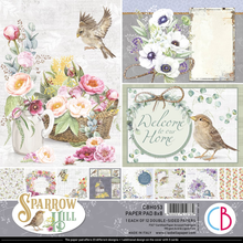 Ciao Bella 8"x 8" Paper Pad- 12 Double-sided papers- Sparrow Hill