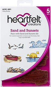Heartfelt Creations Rubber Cling Stamp- Sand & Sunsets