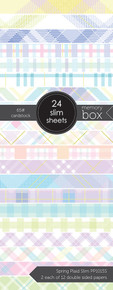 Memory Box 3.5x8.5 Spring Plaid Slim Paper Pack 24 DS Sheets 65# card