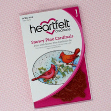 HEARTFELT CREATIONS Rubber Cling Stamp Set, Snowy Pines Cardinals