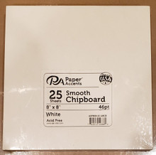 Paper Accents- Smooth Chipboard 8"x8" 46pt- 25 sheets White