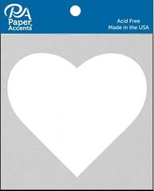Paper Accents- Chipboard Shapes- Heart- White 8pc