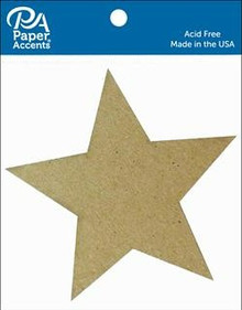 Paper Accents- Chipboard Shapes- Star- Natural 8pc