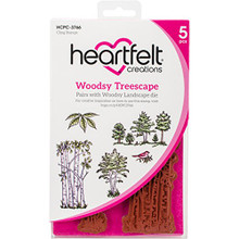 Heartfelt Creations Woodsy Treescape Cling Rubber Stamp