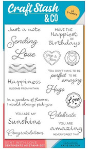 Craft Stash & Co by Katie Skilton- Sent with Love- Sentiments A5 Stamp Set