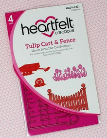 Heartfelt Creations Cut & Emboss Dies- Tulip Cart & Fence
