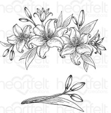 Heartfelt Creations Cling Rubber Stamp Set- Garden Lily Bouquet & Buds