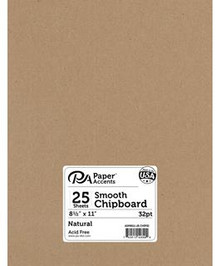 Paper Accents- Smooth Chipboard 8.5"x11" 32pt- 25 sheets Natural