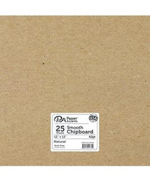 Paper Accents- Smooth Chipboard 12"x12" 42pt- 25 sheets Natural