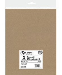 Paper Accents- Smooth Chipboard 8.5"x11" 32pt- 2 sheets Natural