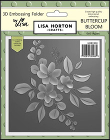 Lisa Horton Crafts- 3D Embossing Folder & 1 outline Die by Lisa- 6"x6"- Buttercup Bloom