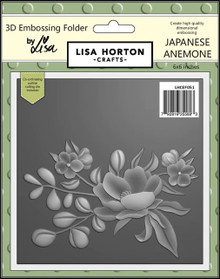 Lisa Horton Crafts- 3D Embossing Folder & 1 outline Die by Lisa- 6"x6"- Japanese Anemone