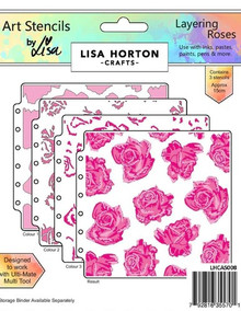 Lisa Horton Crafts- Layering Stencils- Layering Roses