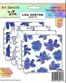 Lisa Horton Crafts- Layering Stencils- Layering Fantasy Florals