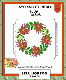 Lisa Horton Crafts- Layering Stencils- Christmas Wreath